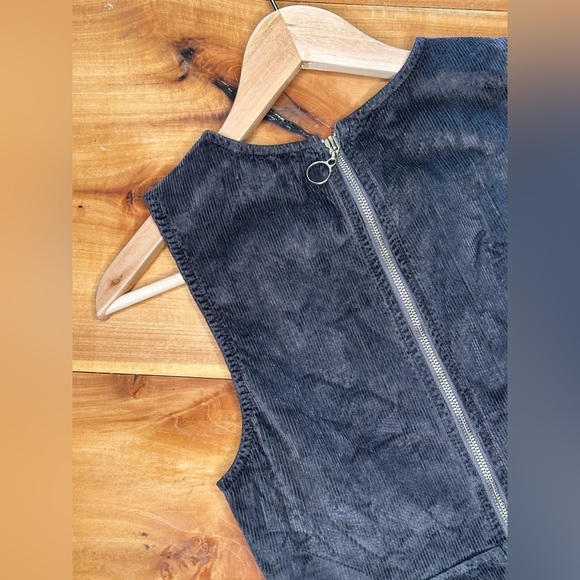 Bella Dahl Sleeveless Gray Cordory Dress Fringed Size Small - Picture 9 of 9